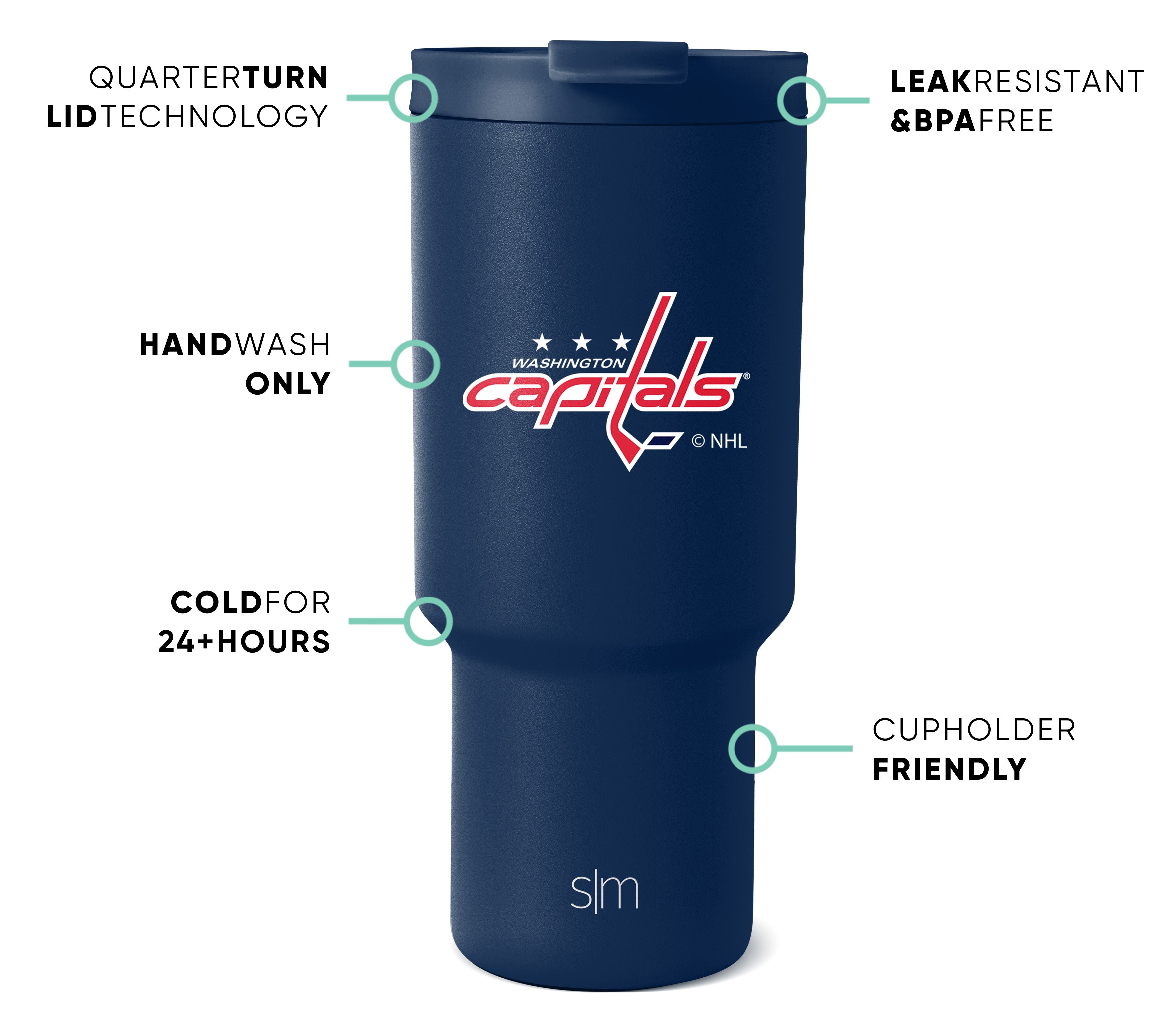 NHL Trek Tumbler 20oz Stainless Steel Insulated Water Bottle with Lid - Keeps Drinks Hot/Cold for Hours - Perfect for Hockey Games, Camping & Outdoor Activities