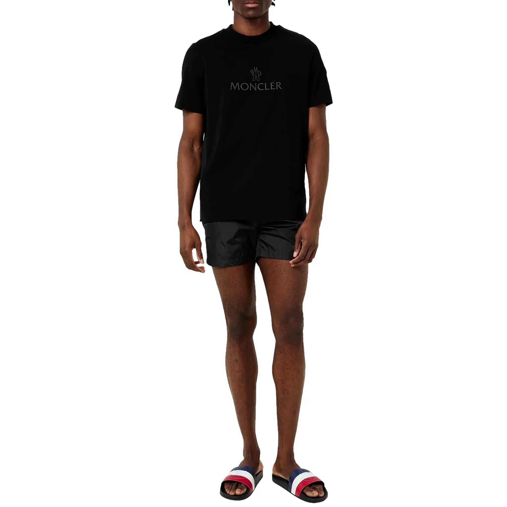 Moncler Basile Black Sliders - Premium Men's Slide Sandals for Summer Comfort & Style - Perfect for Beach, Pool, and Casual Outings