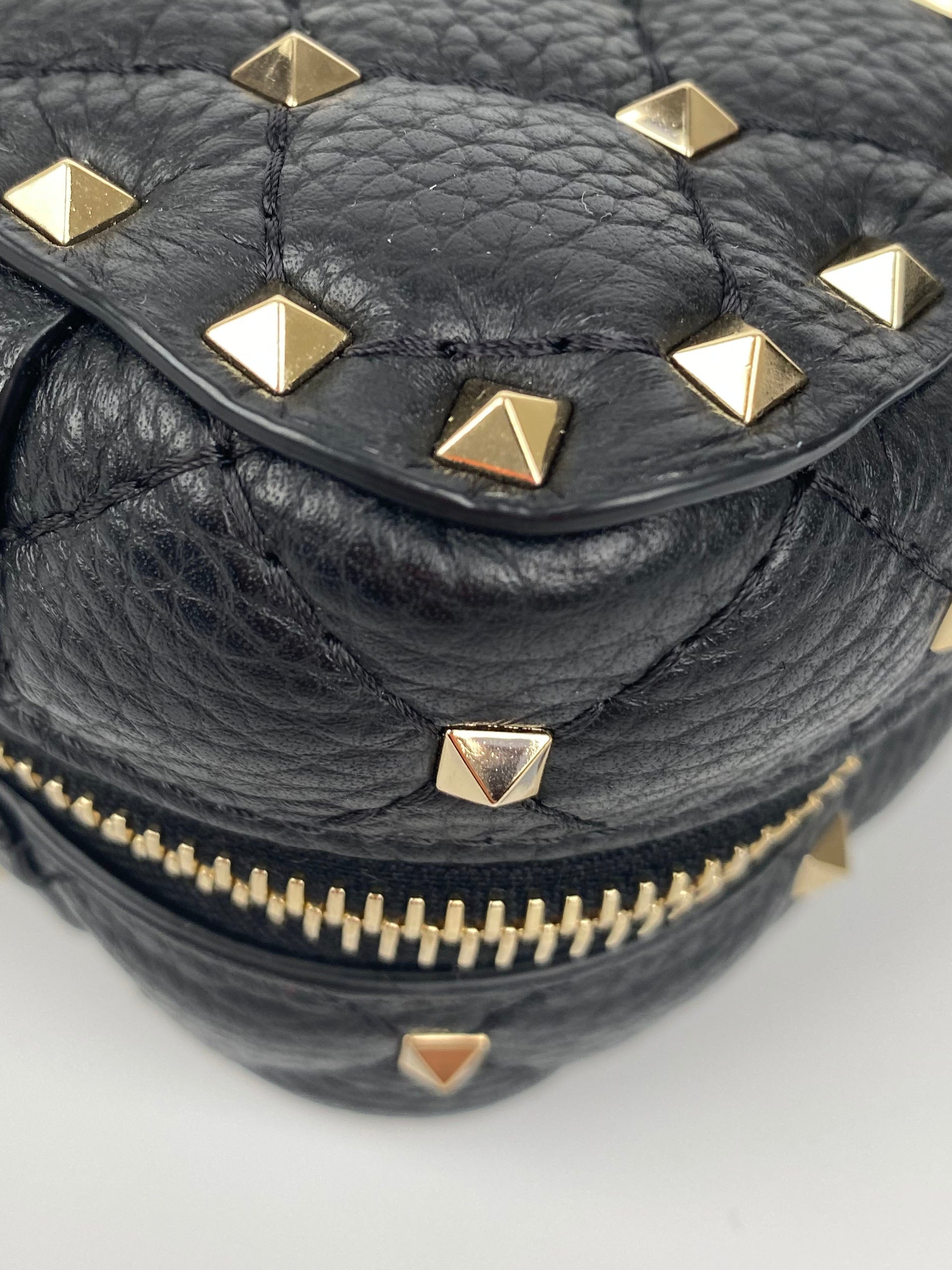 Valentino Rockstud Black & White Leather Shoulder Bag - Stylish Designer Handbag for Women, Perfect for Parties, Date Nights & Everyday Fashion Accessory