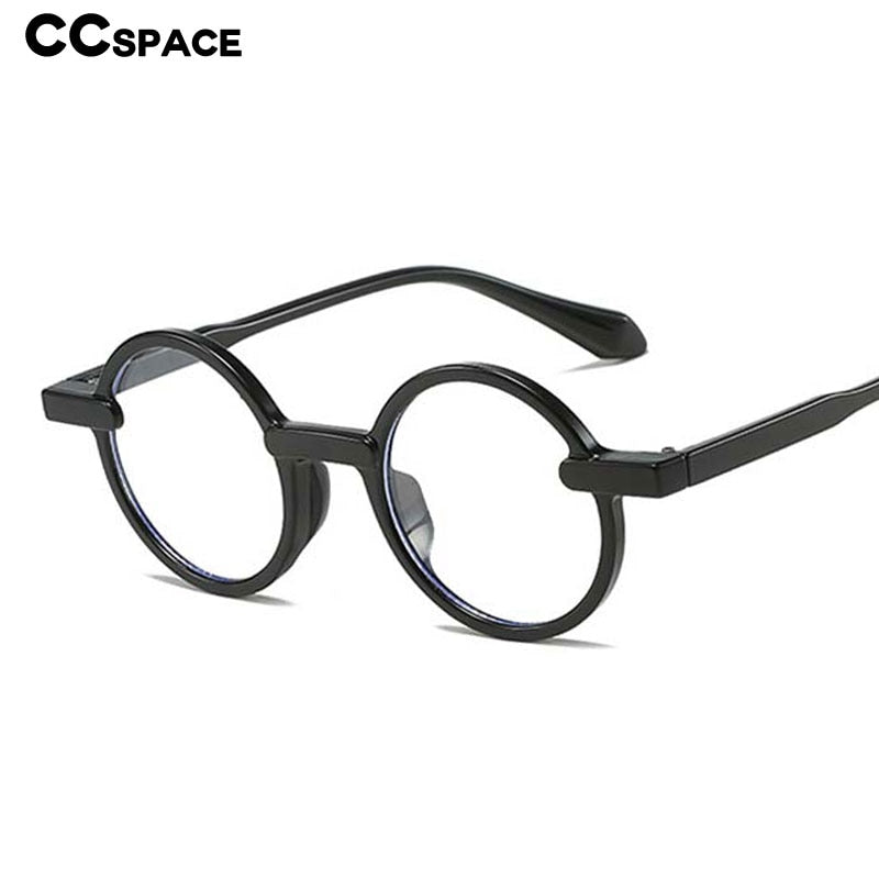CCspace Unisex Full Rim Round Acetate Eyeglasses Frame 55081 - Lightweight & Durable for Men & Women - Perfect for Reading, Work, and Everyday Fashion