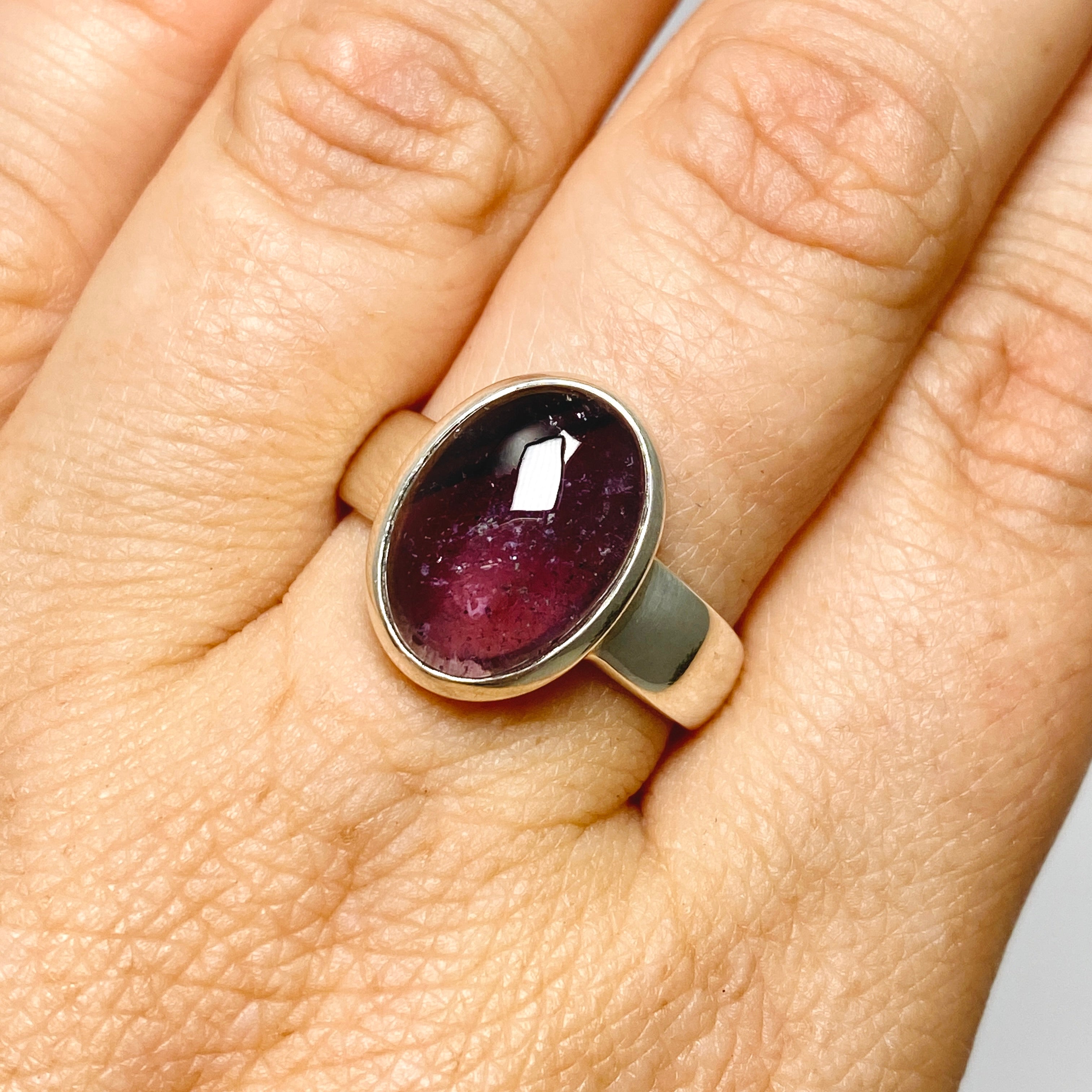 Pink Tourmaline Oval Cabochon Ring Size 9 - Genuine Gemstone Jewelry for Women - Perfect for Engagement, Wedding & Everyday Wear