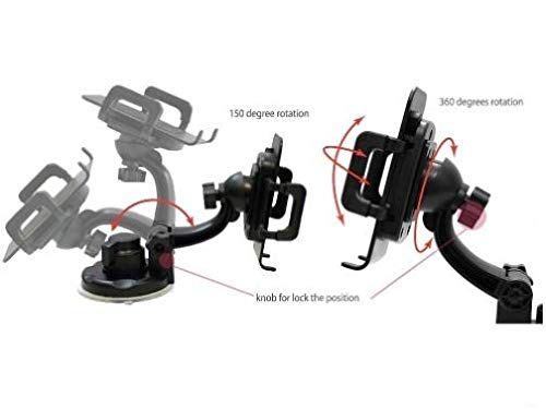 Universal Car Windshield Mount Holder for Motorola Moto G Stylus 5G (2022) - 360° Swivel Adjustable Suction Cup Phone Cradle Dock - Perfect for GPS Navigation, Hands-Free Calling & Road Trips
