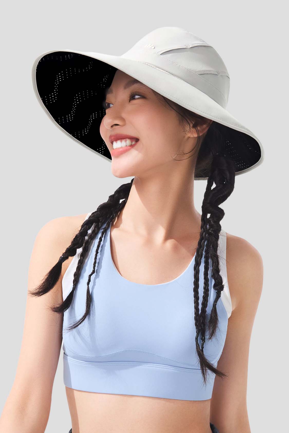 Halo Women's Hydrogen Silver Black UPF 2000+ Sun Hat - Wide Brim UV Protection for Beach, Hiking & Outdoor Activities