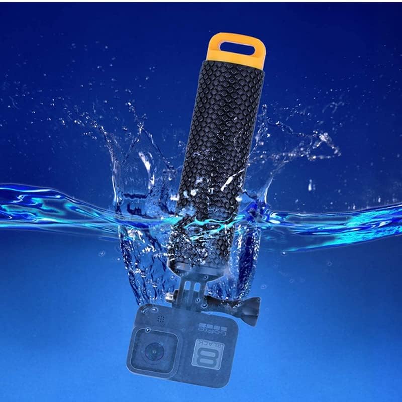 Waterproof Floating Hand Grip Selfie Stick with Monopod Handle - Compatible with GoPro Hero 10/9/8/7, Session, Fusion, Max, AKASO, SJCAM & DJI Osmo Action Cameras - Perfect for Water Sports, Vlogging & Outdoor Adventures (Orange)