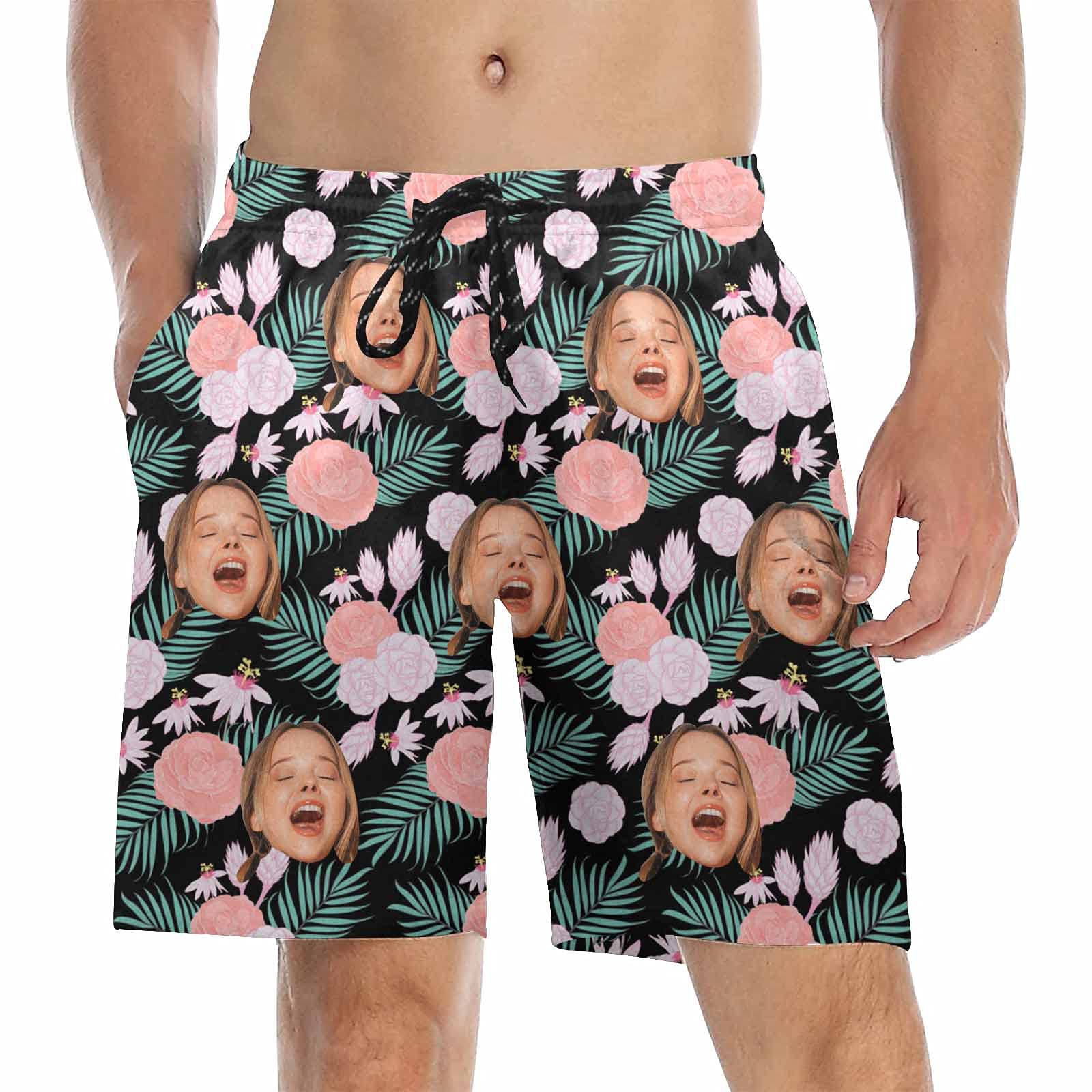 Custom Printed Men's Swim Shorts - Personalized Beach Shorts with Photo for Men - Funny Birthday Gift for Him - Perfect for Pool Parties, Beach Vacations & Summer Outings