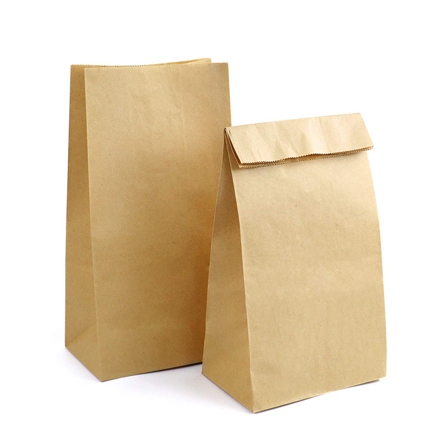 Eco-Friendly Kraft Paper Lunch Bags 50-Pack | 12 Lb Durable Brown Grocery Bags 7x4.3x12.5 Inches | Bulk Sandwich, Bakery Bread & Party Favor Bags | Perfect for Picnics, School Lunches & Gift Wrapping (Brown)