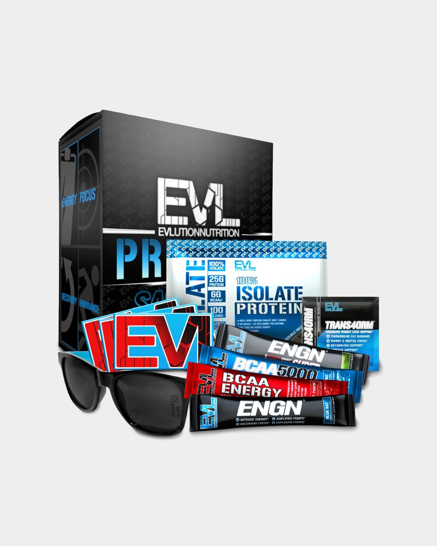 EVLUTION NUTRITION Premium Sample Kit - Protein Powder & Pre-Workout Supplements for Athletes & Fitness Enthusiasts | Gym, Bodybuilding & Post-Workout Recovery