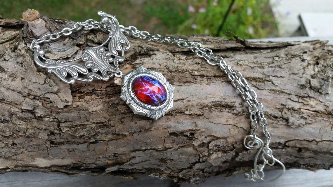 Stunning Fire Opal Necklace - Genuine Mexican Dragon's Breath Opal Pendant Jewelry | Perfect Gift for Wife, Girlfriend, Mother's Day & Graduation | Elegant for Weddings, Date Nights & Special Occasions