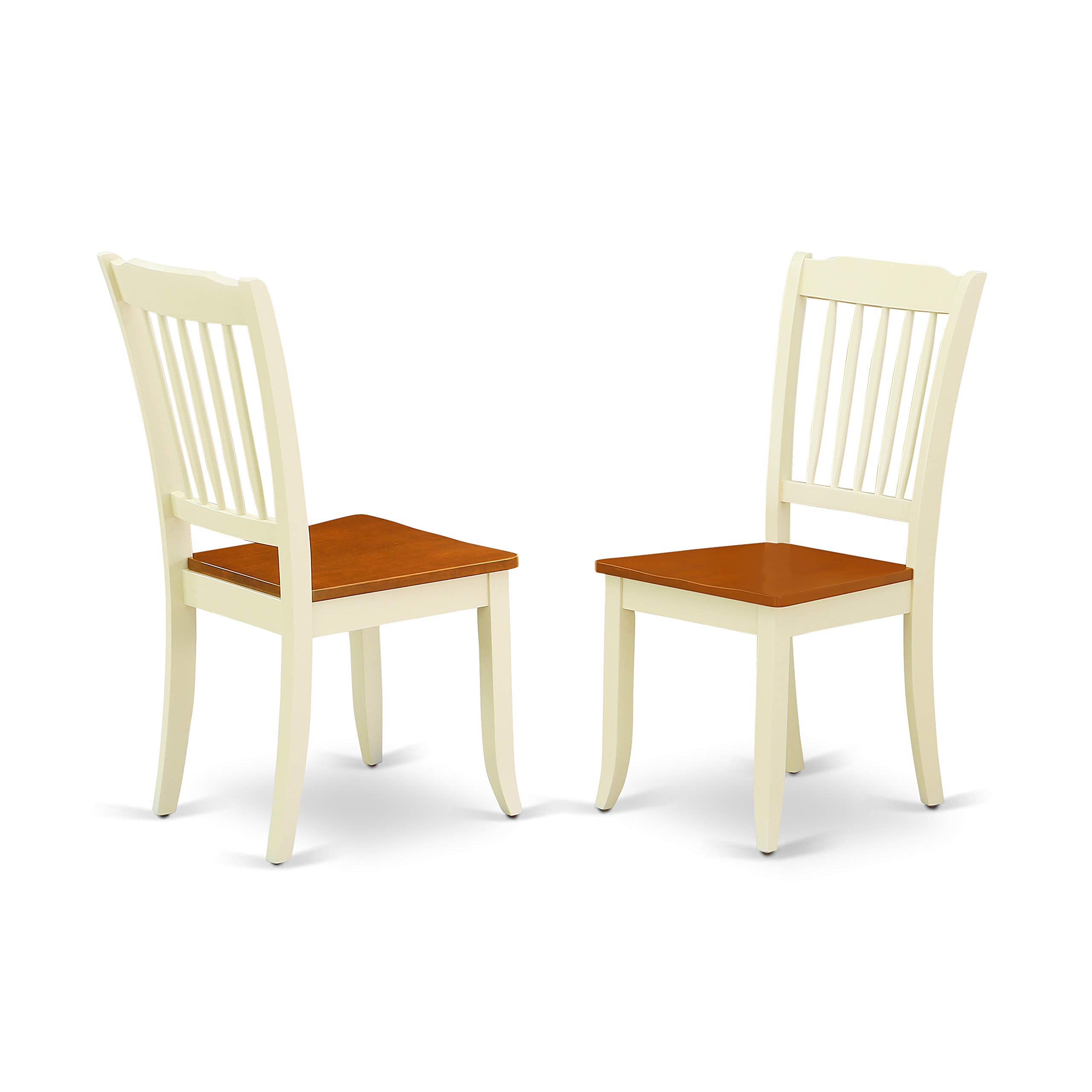 East West Furniture 3 Piece Dining Set - Rectangle Drop Leaf Table & 2 Wood Chairs, 30x48 Inch, Buttermilk & Cherry - Perfect for Small Spaces, Breakfast Nooks & Apartment Dining Areas