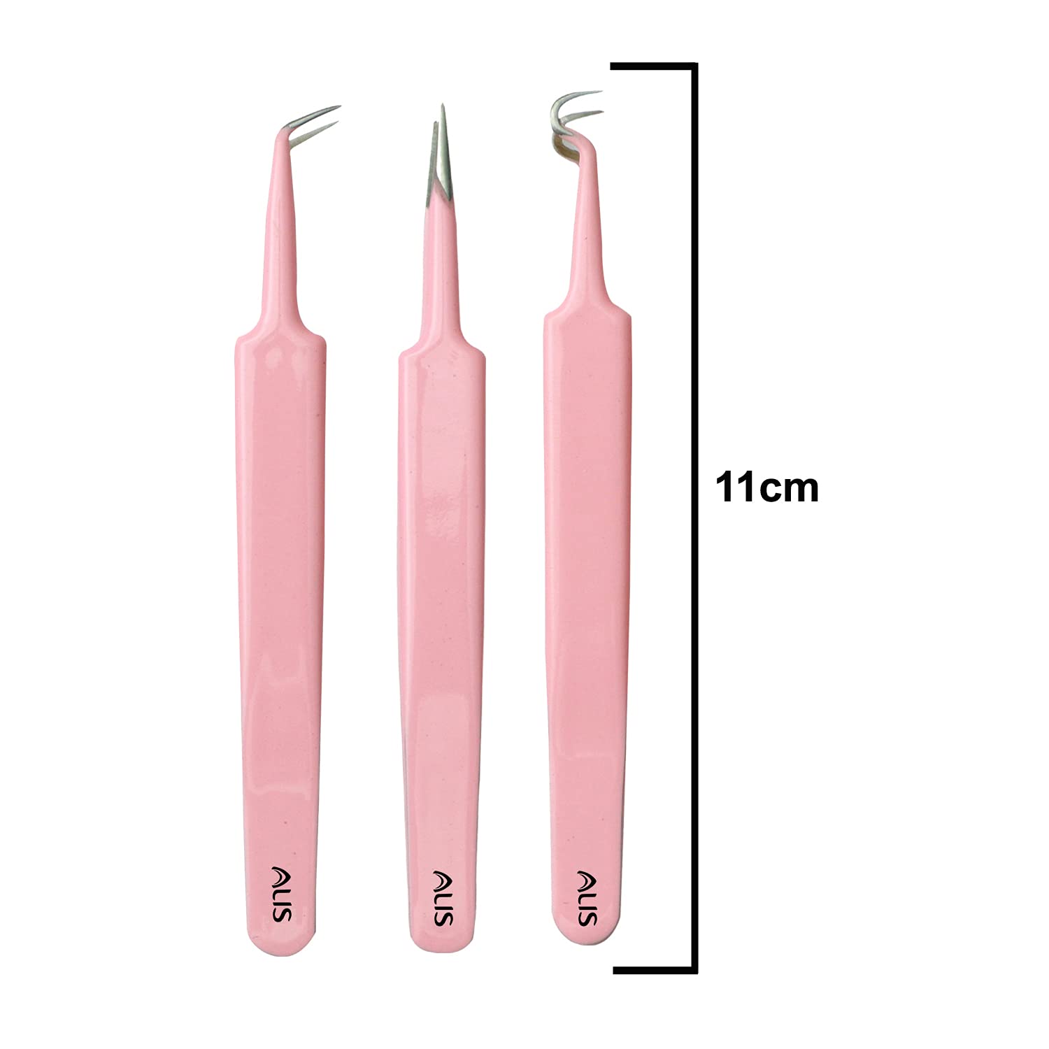 Professional Blackhead Tweezers & Pimple Popper Tool - Curved Bend Head Acne Remover, Facial Cleansing Kit for Blackhead Extraction & Skin Care (3-Piece Pink Set) | Perfect for Home Spa, Acne Treatment & Beauty Routine