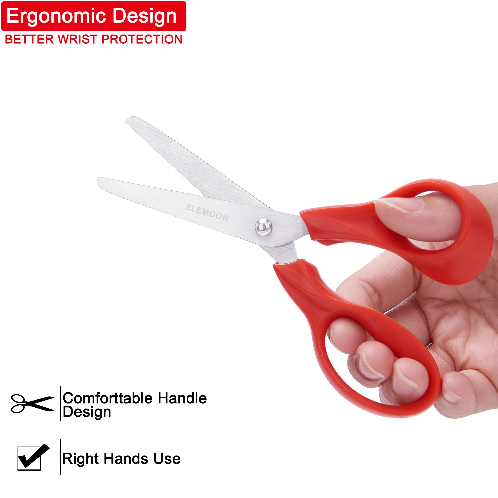 30 Pack Toddler Safety Scissors for Kids Ages 3-5 - 5 Inch Right-Handed Blunt Tip Craft Scissors with Comfort Grip ABS Handles - Perfect for Preschool Classroom Supplies, Arts & Crafts Projects, and Early Childhood Development Activities