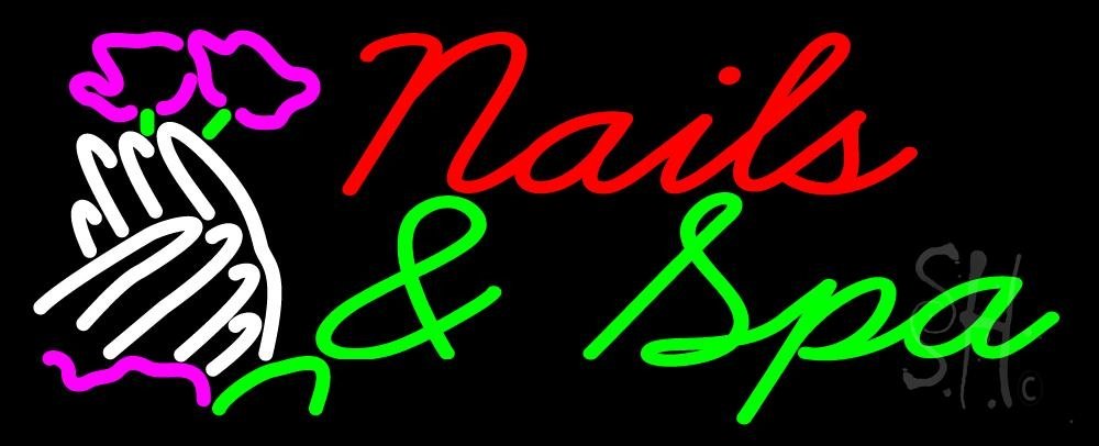 10 x 24 Inches Black Square Cut Acrylic LED Neon Sign with Dimmer - Bright Premium Indoor Nails & Spa Decor for Salon, Storefront & Home Relaxation Area