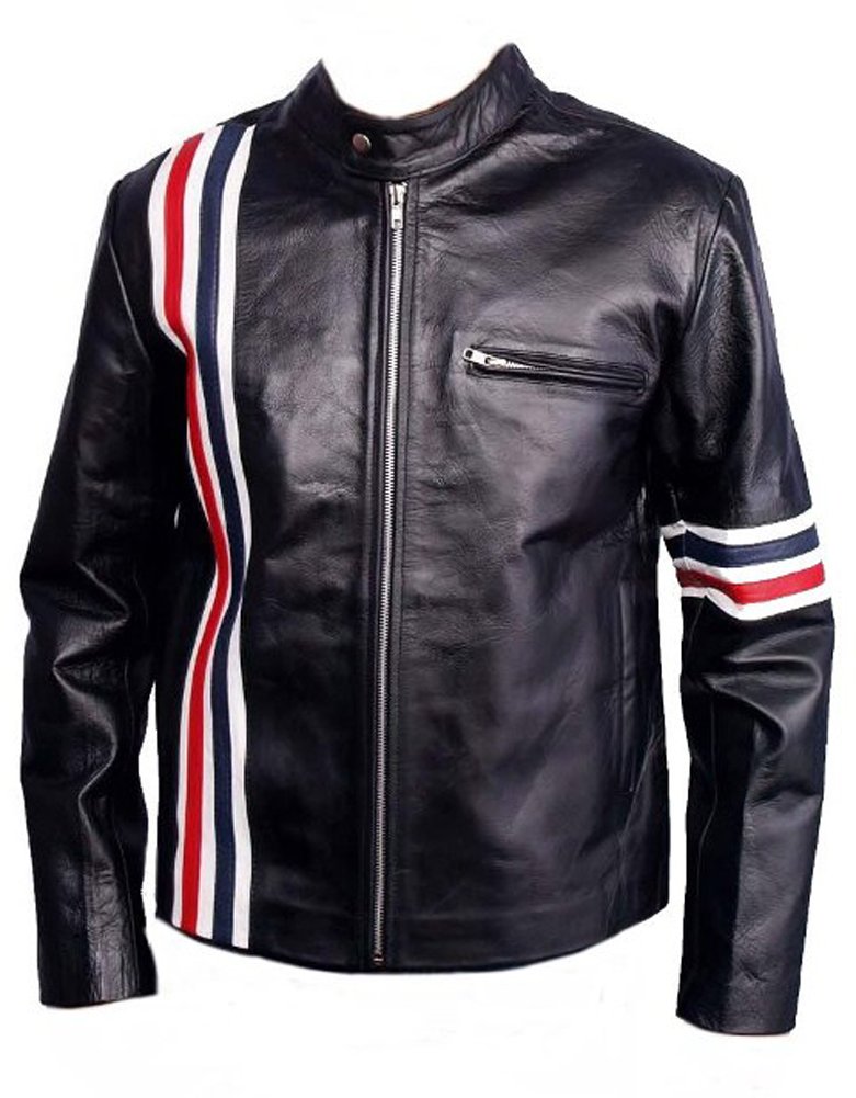 Coolhides Men's Captain America Easy Rider Leather Jacket | Vintage Biker Style for Motorcycle Riding & Cosplay | Premium Faux Leather Outerwear