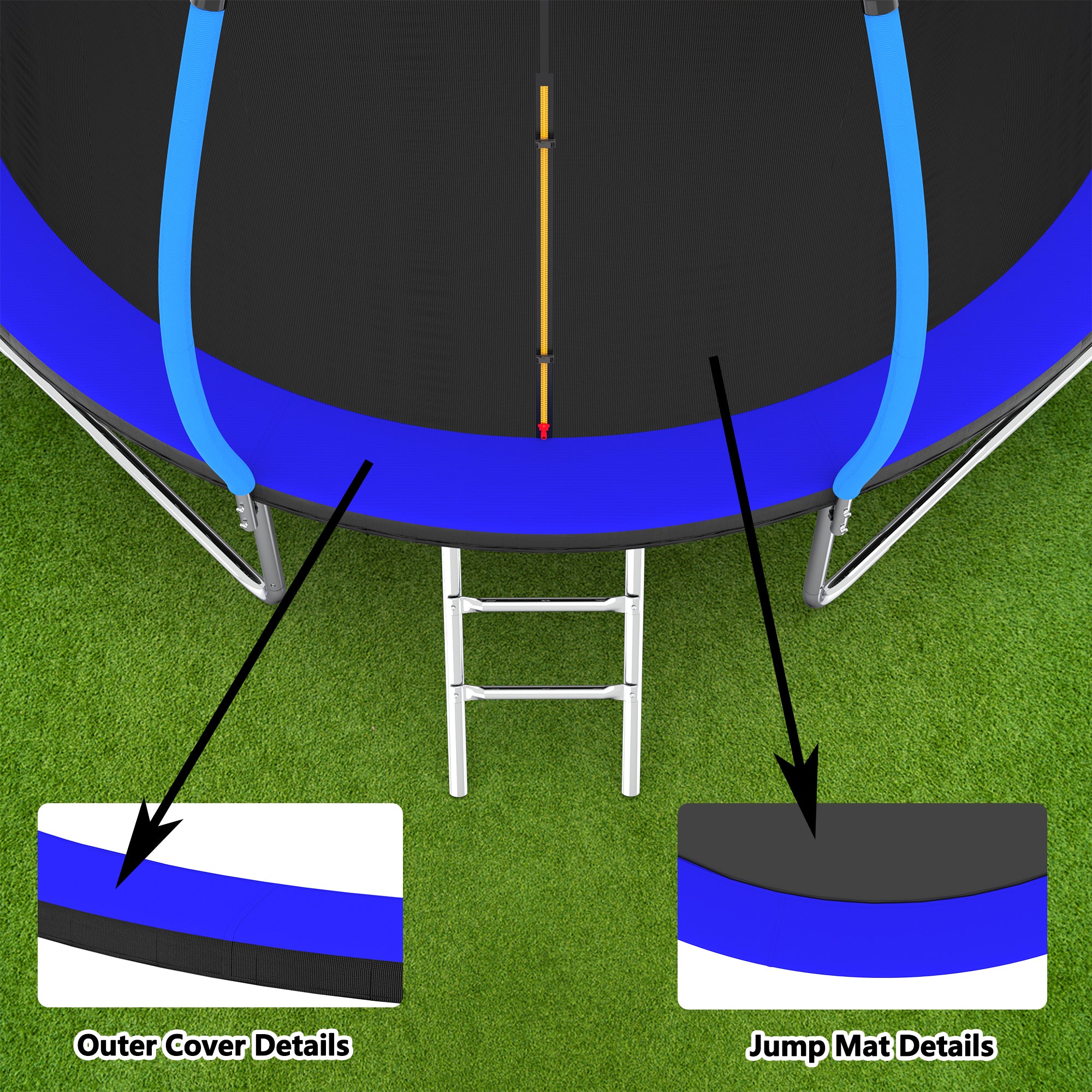 12FT Trampoline with Safety Enclosure & Ladder - ASTM Approved Outdoor Trampoline for Kids - Perfect for Backyard Fun, Exercise, and Family Recreation