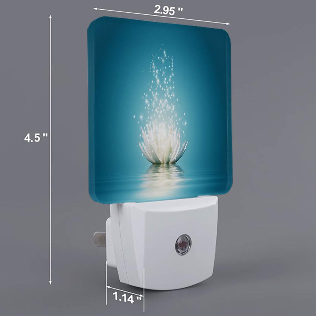 Romantic Lotus LED Night Light - Auto Sensor, Navy Blue for Bedroom & Bathroom