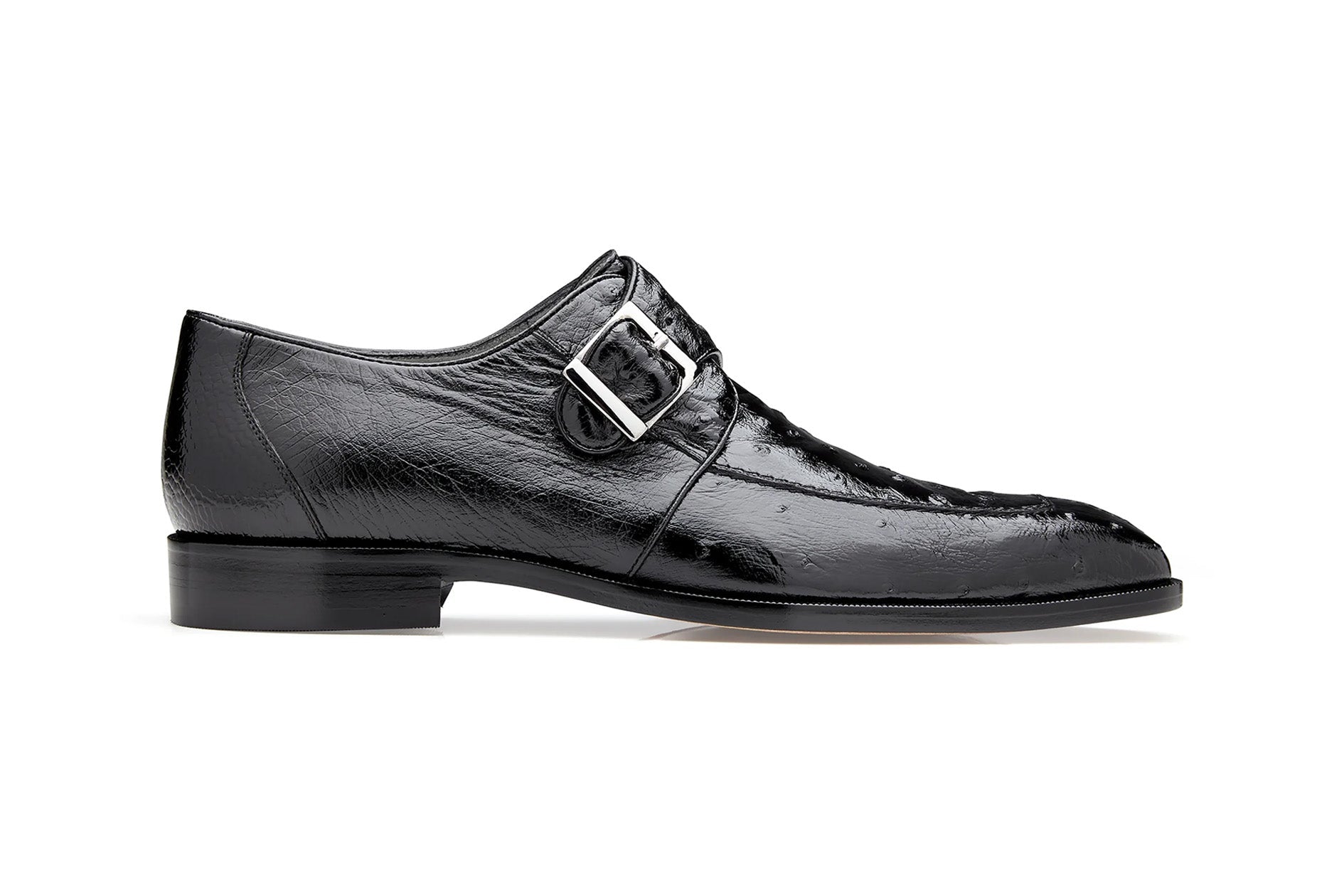 Belvedere Josh Genuine Ostrich Leather Dress Shoes for Men - Black Formal Business Oxfords (114011) | Perfect for Weddings, Office & Special Occasions