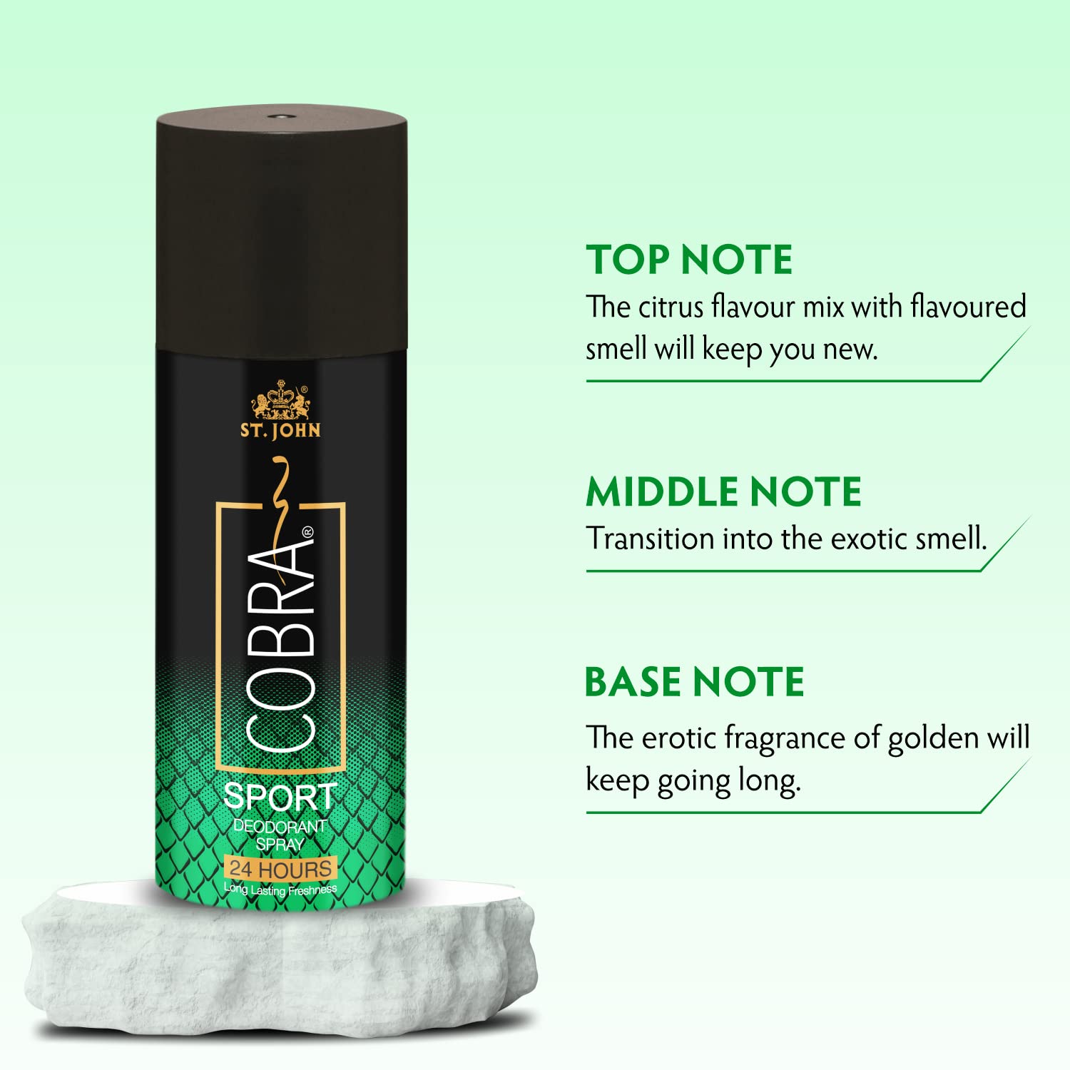 ST. JOHN COBRA Long-Lasting Men's Deodorant Combo Pack - 150ml Live Spray & Sports Spray (Pack of 2) | Fresh Fragrance for All-Day Protection | Gym, Work & Outdoor Activities