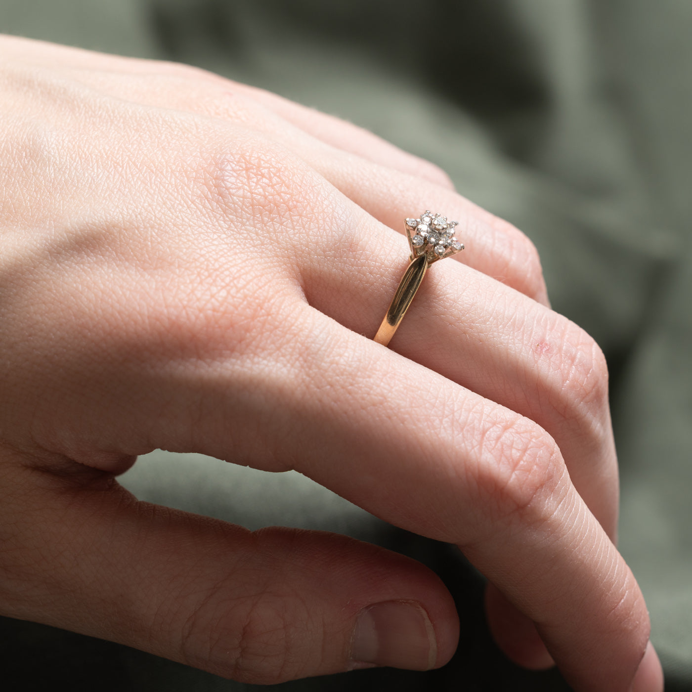 0.22ctw Cluster Diamond Ring - Size 6.75 | Elegant Wedding Band, Anniversary Gift & Everyday Jewelry for Women