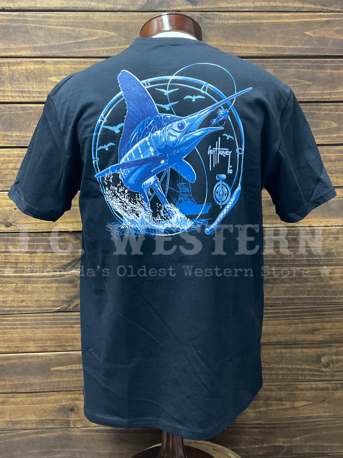 Guy Harvey GHV56001 Men's Short Sleeve Pocket T-Shirt - Black | Comfortable Casual Wear for Fishing, Outdoor Activities & Everyday Use