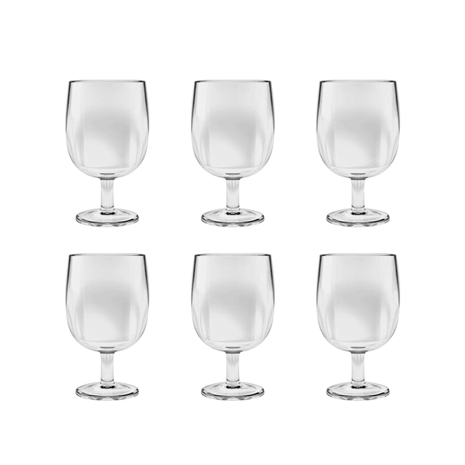 Premium Clear Plastic Wine Goblet Set of 6 - 8.6 oz Stackable Cups for Parties, Picnics & Outdoor Dining - Shatterproof & Dishwasher Safe
