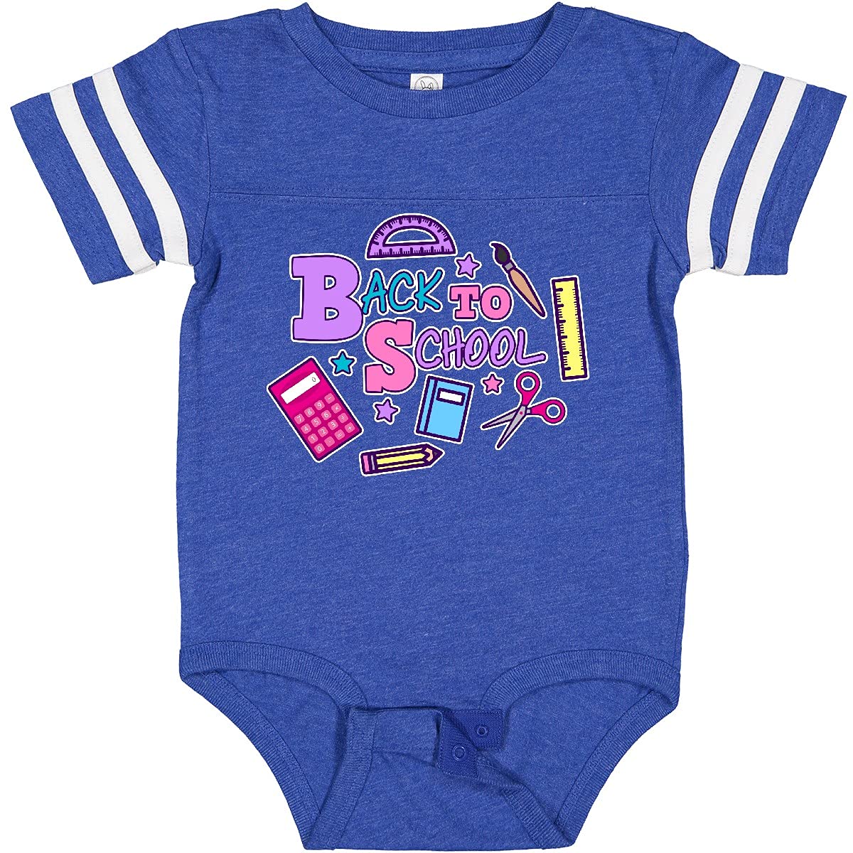 Inktastic Back to School Baby Bodysuit - Cute School Supplies Design for Infants & Toddlers - Perfect for First Day of School, Daycare or Playtime
