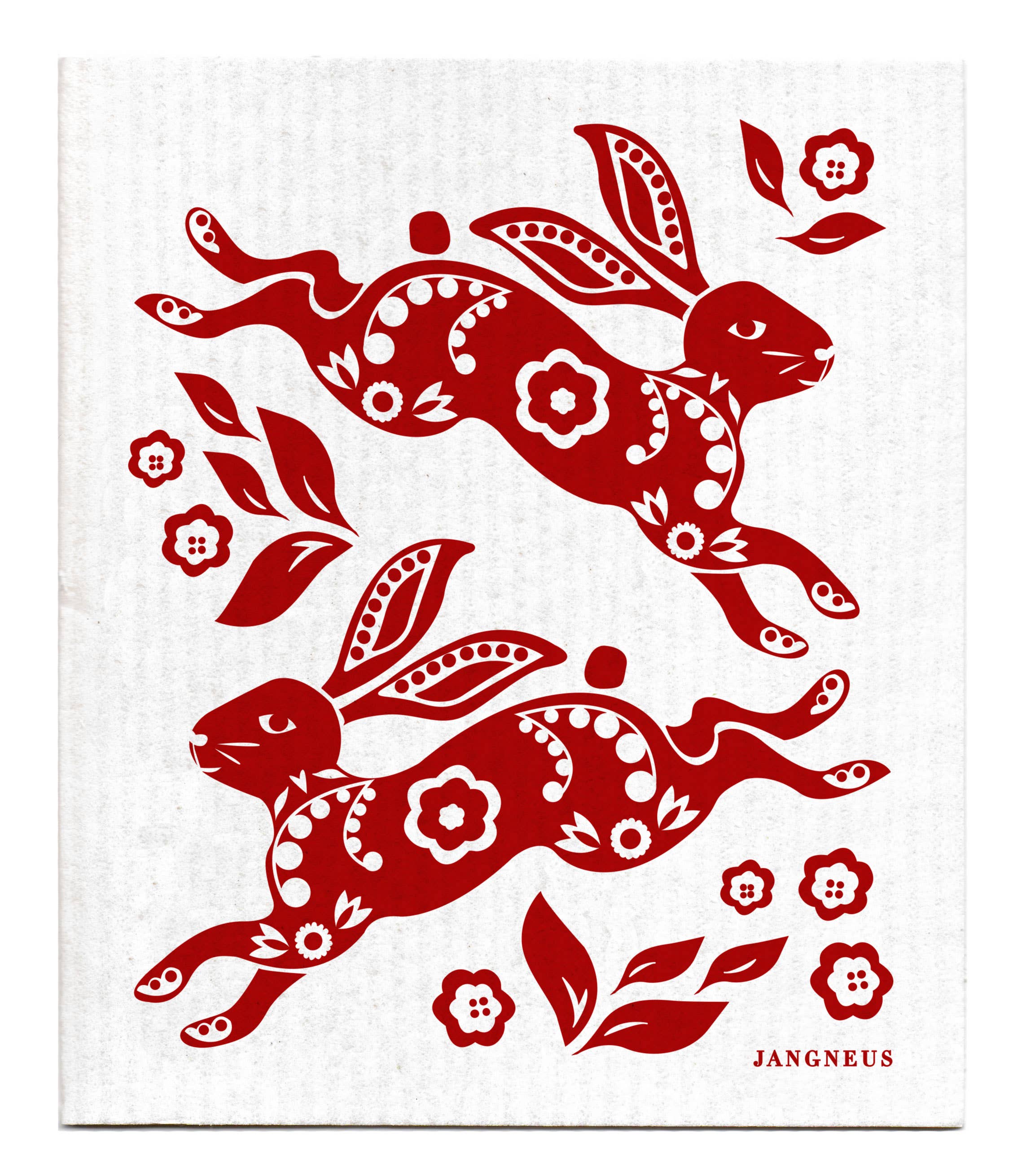Eco-Friendly Burgundy Hare Swedish Dish Cloth - Reusable, Absorbent & Fast-Drying Kitchen Towel for Cleaning, Wiping & Dish Drying | Perfect for Countertops, Dishes & Household Chores