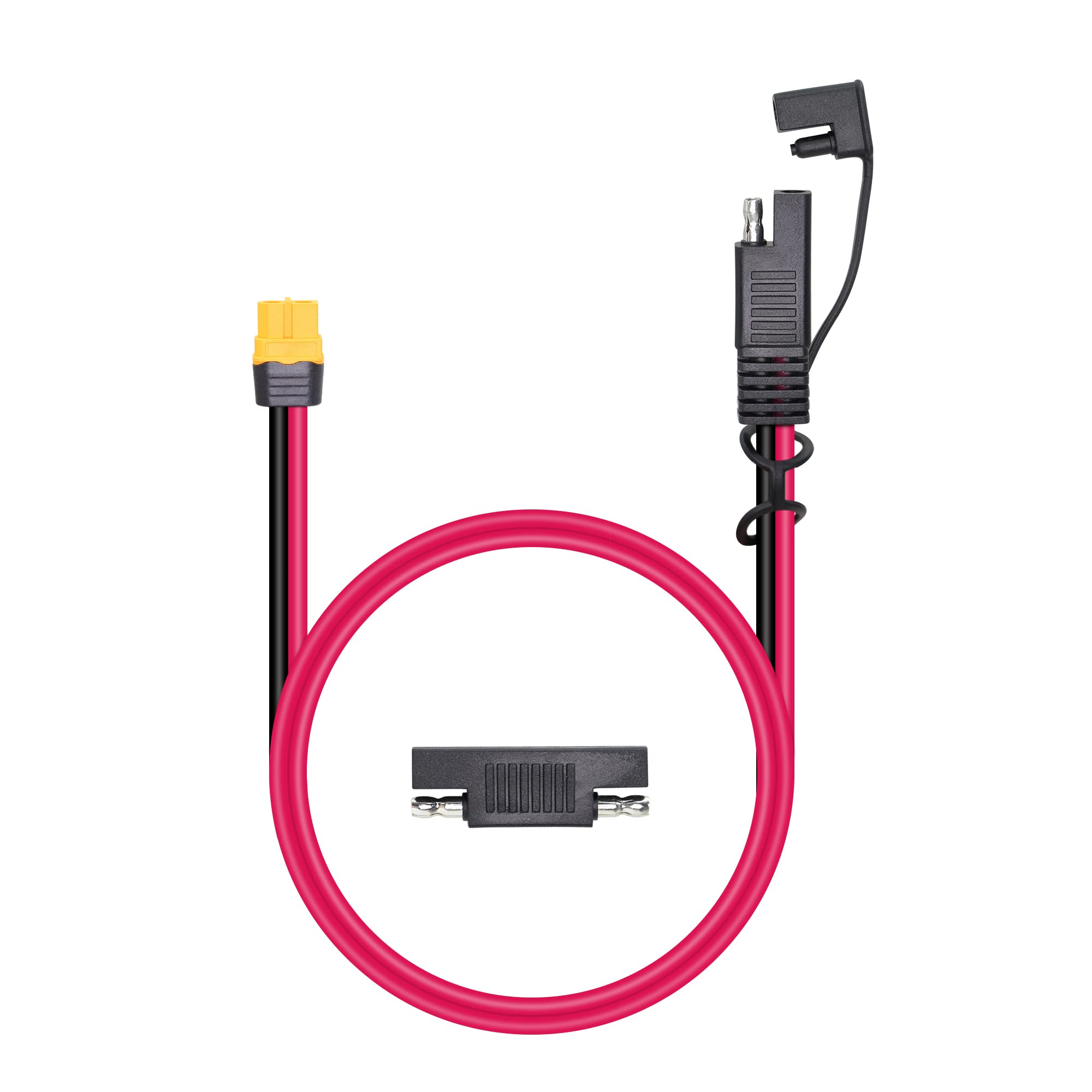 RIIEYOCA SAE to XT60 Connector Adapter - 12AWG Heavy Duty Cable for Solar Panel Connection, Includes SAE Reverse Adapter - Compatible with Portable Power Stations & Solar Generators (1m Cable Length) - Perfect for Off-Grid Power, RV Solar Systems, and Emergency Backup Power