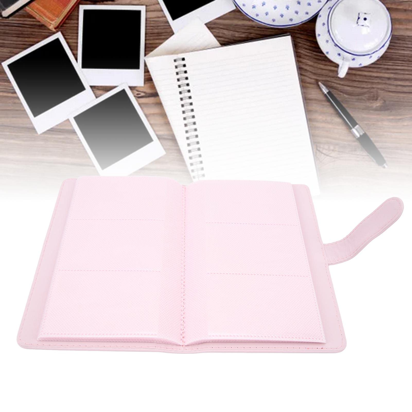 108-Pocket Mini Photo Album - 3 Inch PU Leather Business Card Holder, Fashionable & Multi-Purpose for Photos, Cards, Collectibles (Pink) - Perfect for Scrapbooking, Gift Giving & Organization