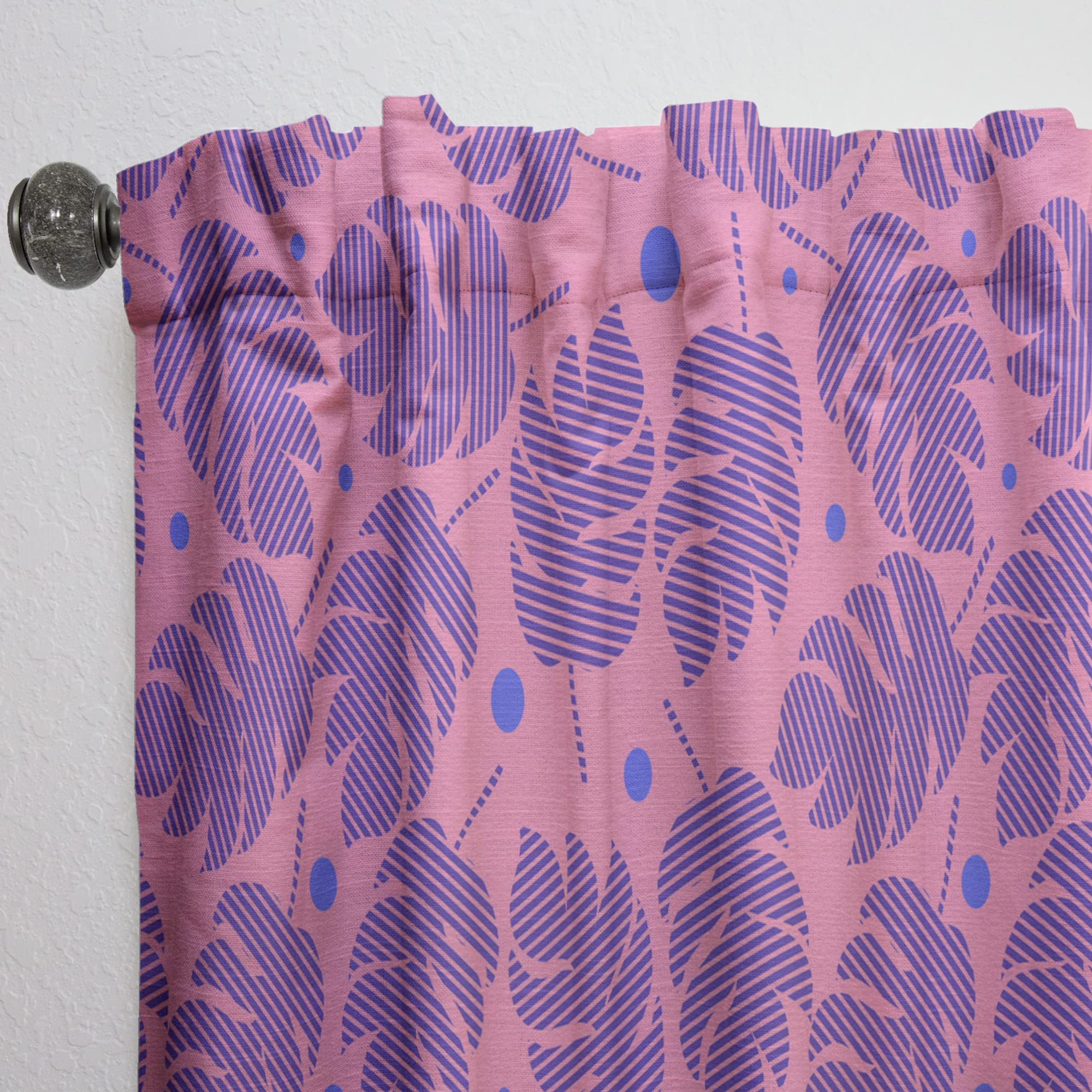 DesignQ Tropical Palm Leaves IV Thermal Insulated Curtain Panel - 52x90 Inches - Blackout Drapes for Bedroom & Living Room - Perfect for Privacy, Sun Protection & Energy Efficiency
