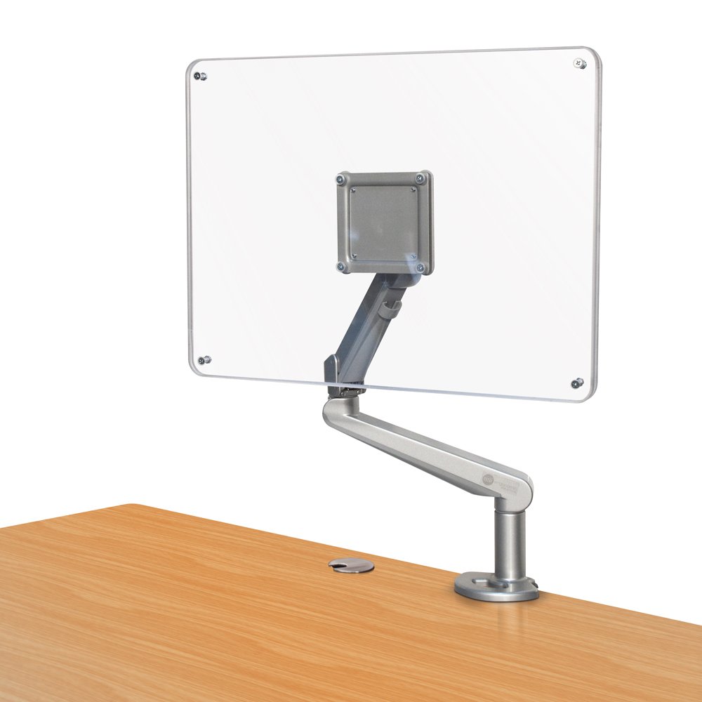 EDGE-SLV Single Monitor Arm - Adjustable Desk Mount Stand for 13-32 Inch Screens | Ergonomic VESA 75x75/100x100 | Home Office & Gaming Setup