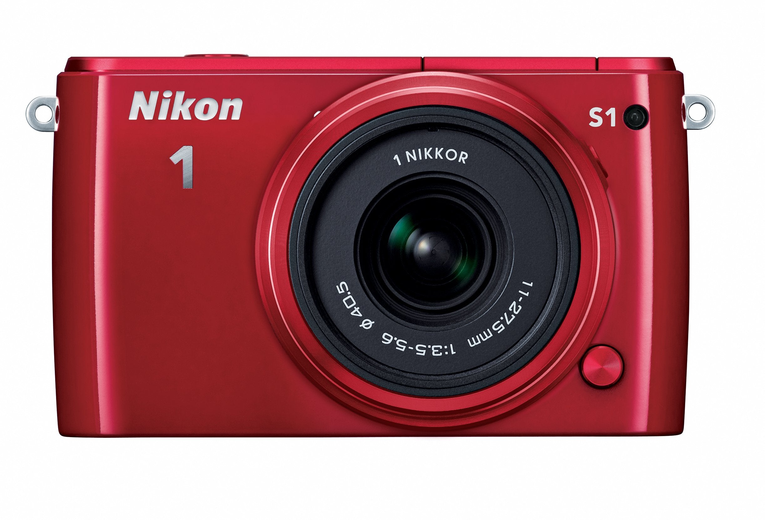 Nikon 1 S1 Compact Mirrorless Digital Camera with 11-27.5mm Lens - 14.2MP, Full HD Video, WiFi - Perfect for Travel Photography & Vlogging (Red)