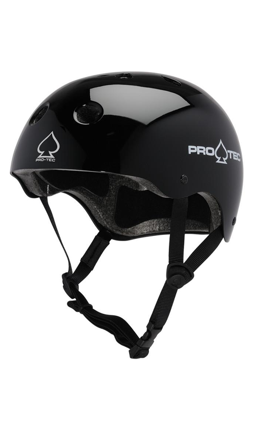 Pro Tec Classic Skate Helmet - Gloss Black - Certified Safety Gear for Skateboarding, Scooter & BMX Riding - Perfect for Park, Street & Vert Skating