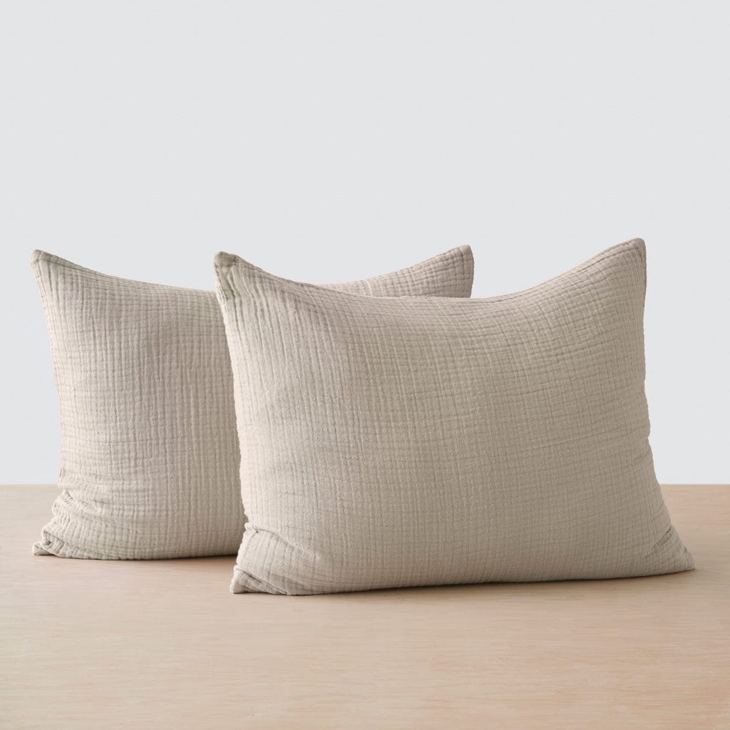 Organic Cotton Gauze Pillow Shams - Soft & Breathable Bedding for a Comfortable Sleep - Perfect for Home, Hotel, and Guest Room Decor