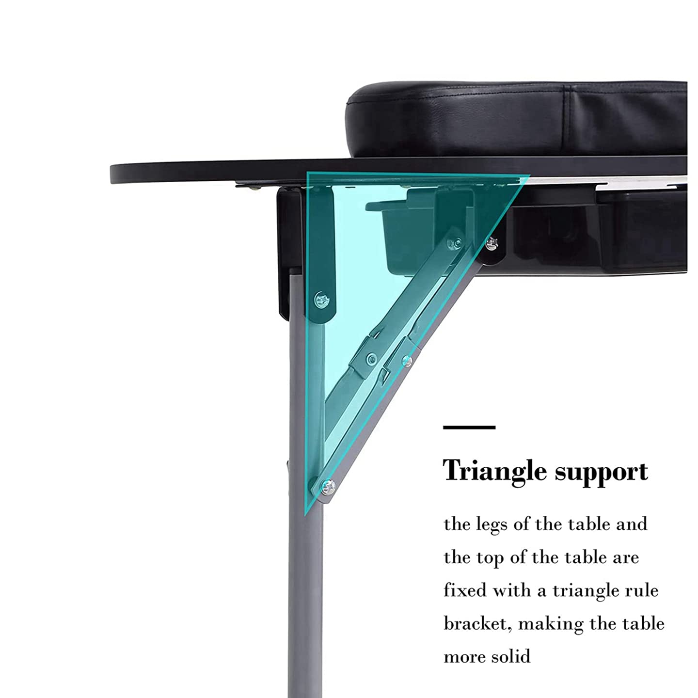 Portable Foldable Manicure Nail Tech Table with Large Storage Drawer & Lockable Wheels - Perfect for Home Salons, Mobile Nail Technicians & Professional Nail Studios