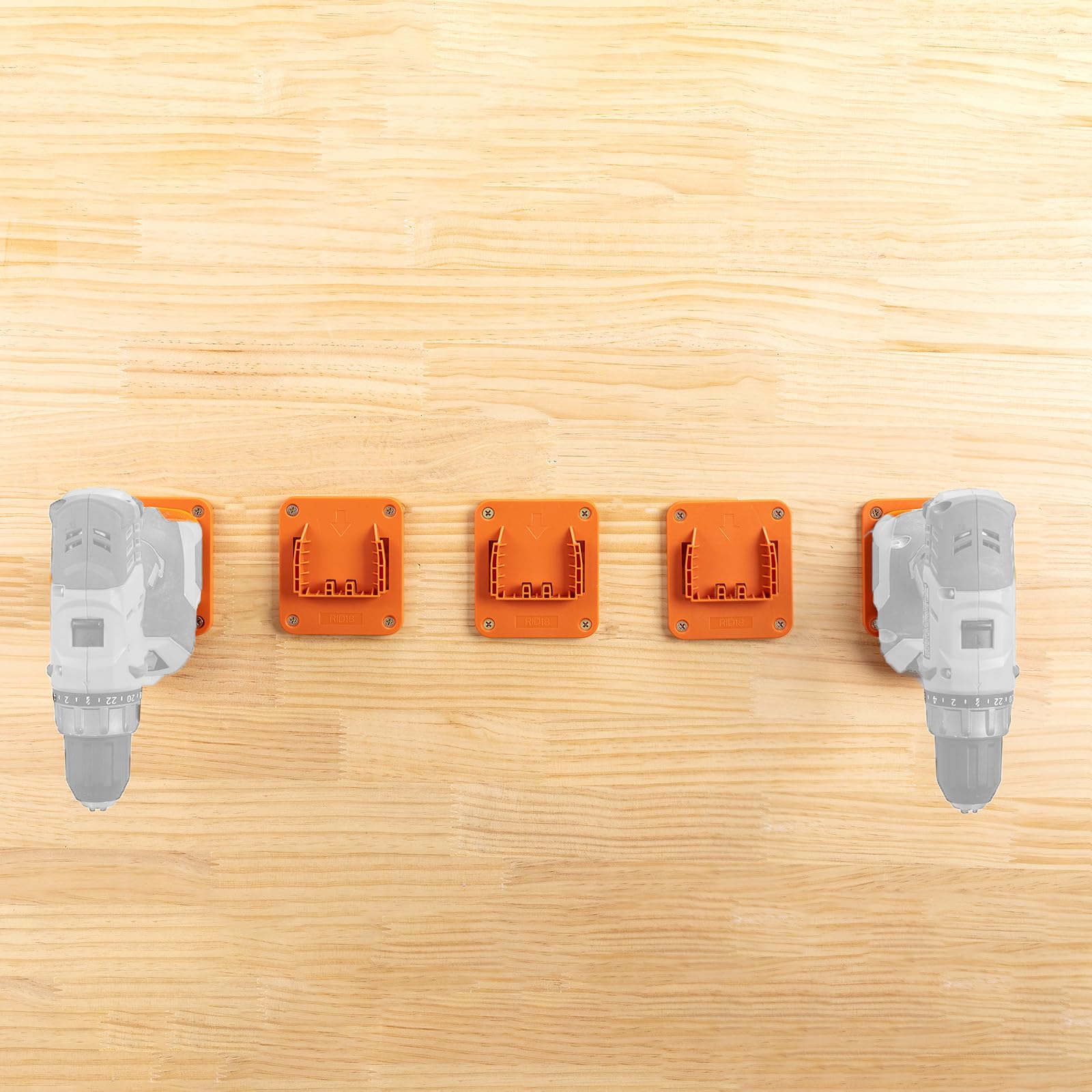 5-Pack Crtbelfy Tool Holder Mount Compatible with Ridgid 18V Drill - Heavy Duty Power Tool Hanger for Workshop & Garage Organization