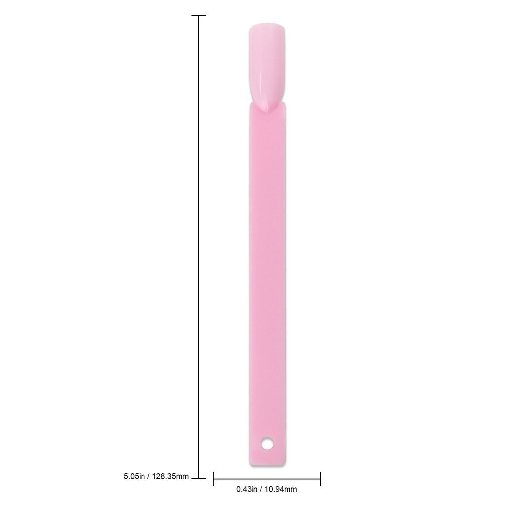 Beauticom® 50-Piece Pink Plastic False Nail Tips with Metal Ring Holder & Screw - Nail Polish Swatch Fan for Nail Art Practice, Design Display & Salon Organization - Perfect for DIY Manicures, Nail Tech Training & Beauty Salon Displays