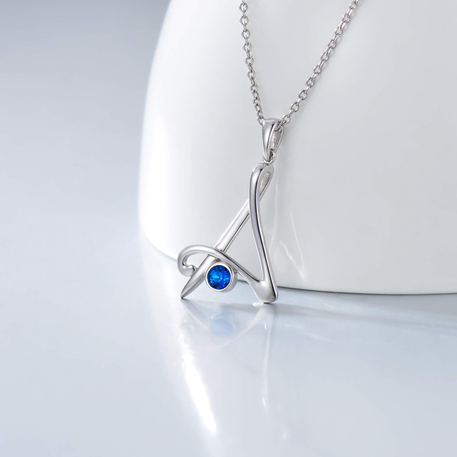 WINNICACA Personalized Initial Necklace for Women - 925 Sterling Silver Letter Pendant with Birthstone, Custom A-Z Name Jewelry | Thoughtful Christmas, Birthday Gifts for Her, Daughter, Wife | Perfect for Anniversaries, Valentine's Day & Special Occasions