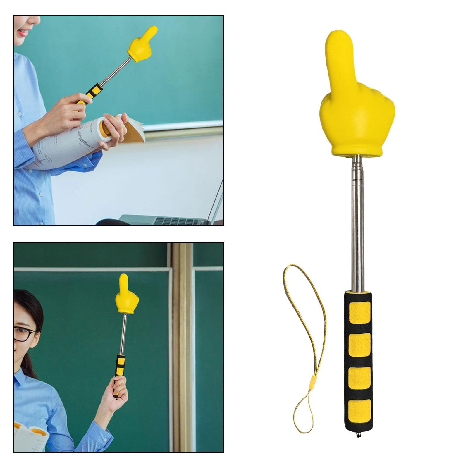 Telescopic Teacher Pointer Stick - Extendable Whiteboard & Presentation Pointer for Classroom, Office & Meetings - Yellow (Perfect for Presentations, Teaching & Remote Work)