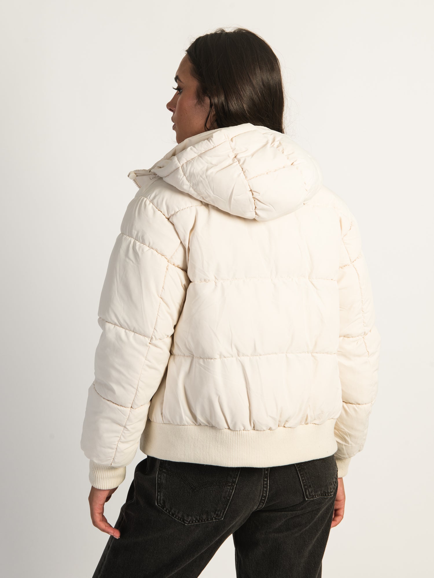 AZALEA WANG RIRI Hooded Puffer Jacket for Women - Winter Warm Quilted Coat with Stand Collar | Perfect for Outdoor Activities, Skiing & Cold Weather Fashion