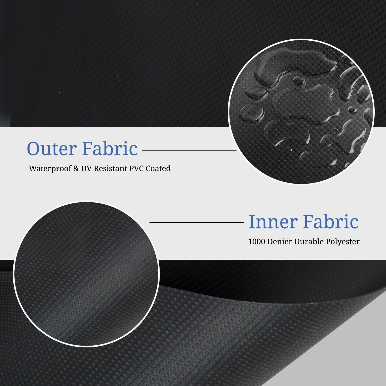 Heavy Duty 18 Oz Waterproof UV & Weather Resistant Outdoor Table Cover - 48