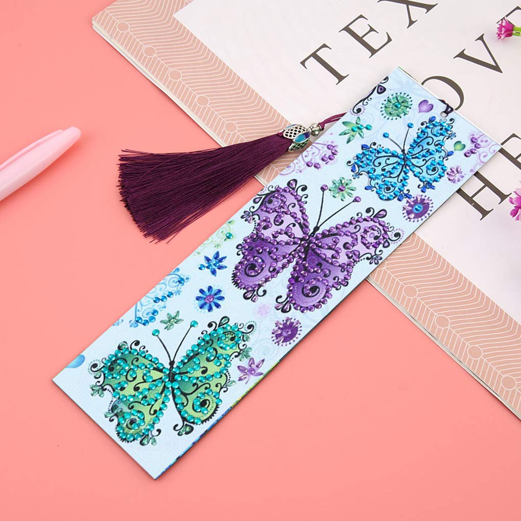 2-Pack DIY Diamond & Painting Bookmarks with Tassel - Handmade Bookmark Set for Readers - Perfect Christmas, Thanksgiving, Birthday Gifts for Book Lovers - Great for Reading, Journaling & Book Club Gifts