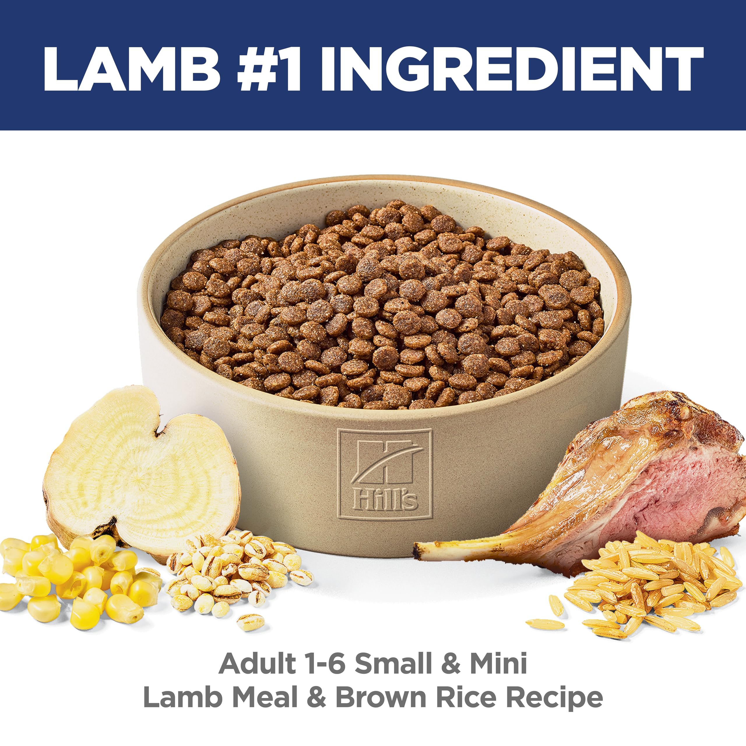 Hill's Science Diet Small & Mini Adult Dry Dog Food for Breeds 1-6 Years - Premium Nutrition with Lamb & Brown Rice - 15.5 lb Bag - Perfect for Small & Mini Breed Dogs at Home or Travel