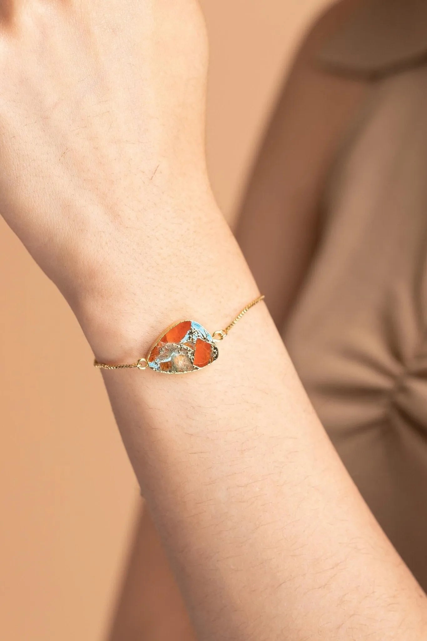 Mojave Triangle Stone Bracelet - Handmade Beaded Bracelet for Women, Boho Chic Jewelry for Everyday Wear, Perfect for Yoga, Meditation & Outdoor Adventures
