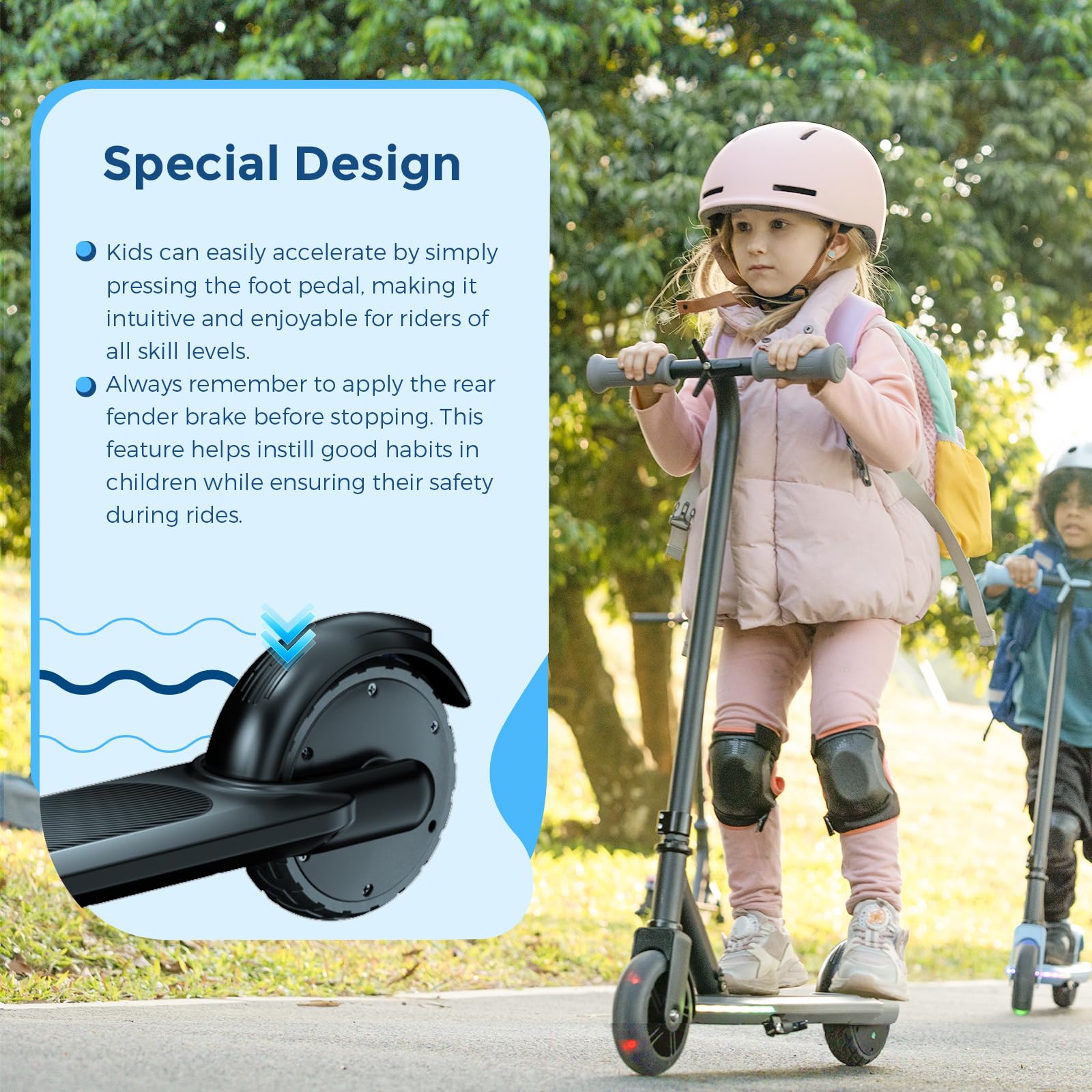 Hiboy ES1 Electric Scooter for Kids Ages 4-8 - 6.2 Mile Range, 40W Motor with Flash Wheels & LED Lights - Perfect Birthday Gift for Boys & Girls - Great for Neighborhood Rides, Park Adventures & Commuting to School