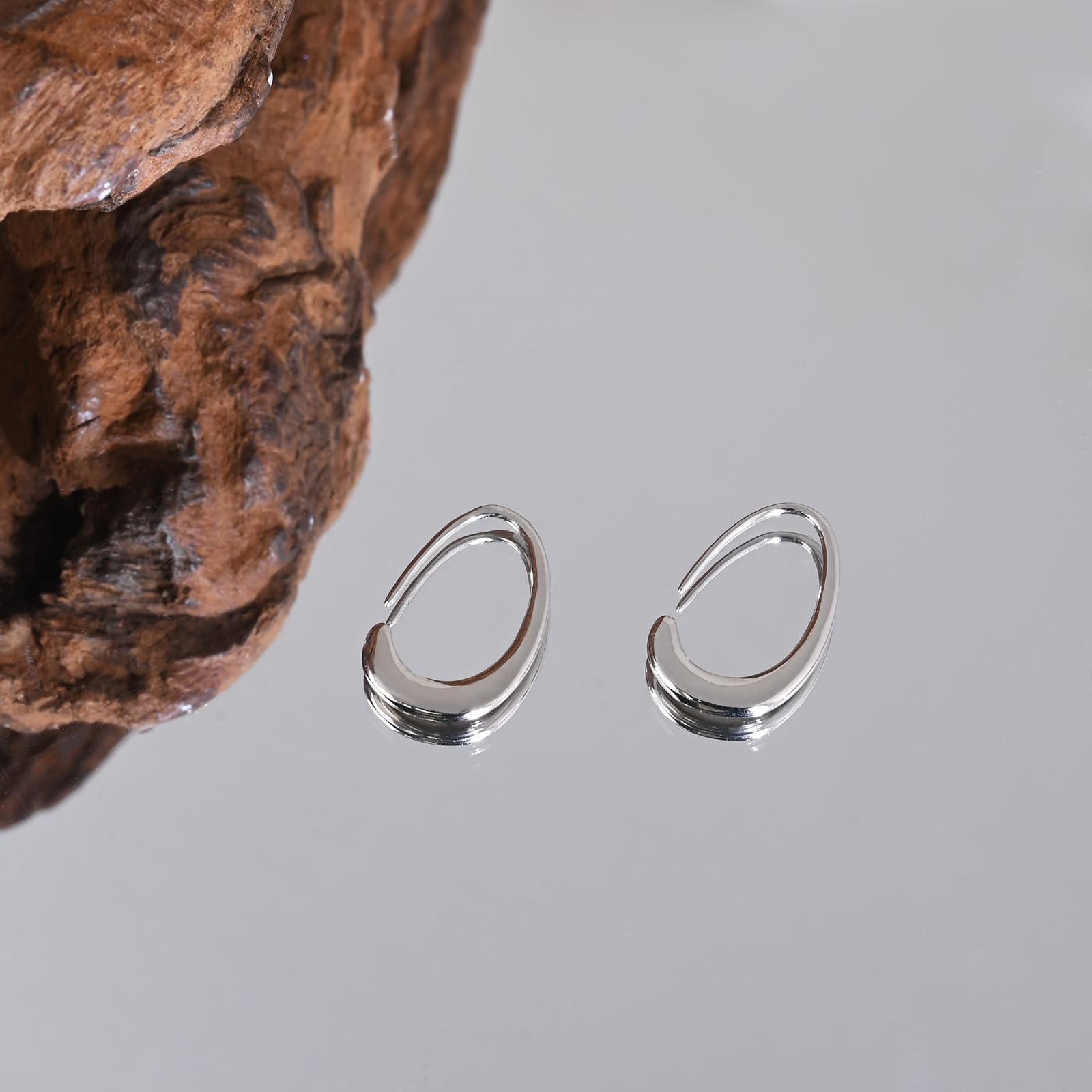 925 Sterling Silver Tiny Teardrop Hoop Earrings for Women - Dainty Pull-Through Drop Dangle Earrings | Perfect for Everyday Wear, Date Nights & Special Occasions