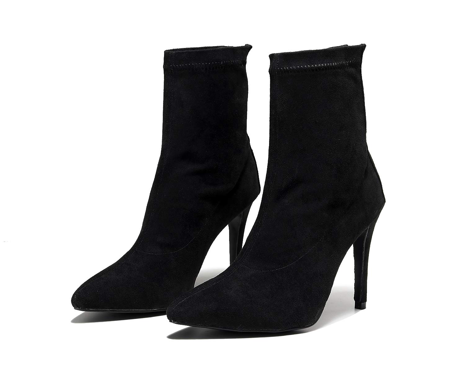 Women's Ballroom Salsa Social Wedding Dance Shoes - 2021 Black Microfiber Elastic Flannel Fabric Dance Boots for Latin, Tango, Swing & Performance