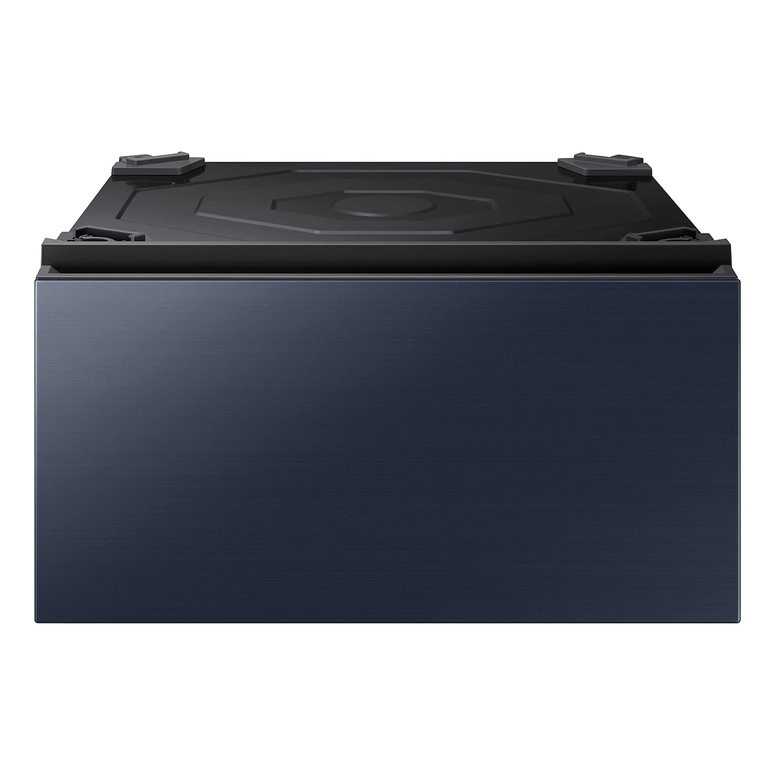 Samsung 27-Inch Bespoke Front Load Washer Dryer Pedestal Stand with Pull-Out Laundry Storage Drawer | WE502ND | Brushed Navy | Space-Saving Laundry Room Organization for Small Homes & Apartments