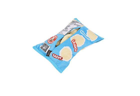 P.L.A.Y. Snack Attack Squeaky Plush Dog Toys - Fluffles Chips for Small & Medium Dogs | Interactive Chew Toy for Puppies | Perfect for Indoor Play & Training Rewards