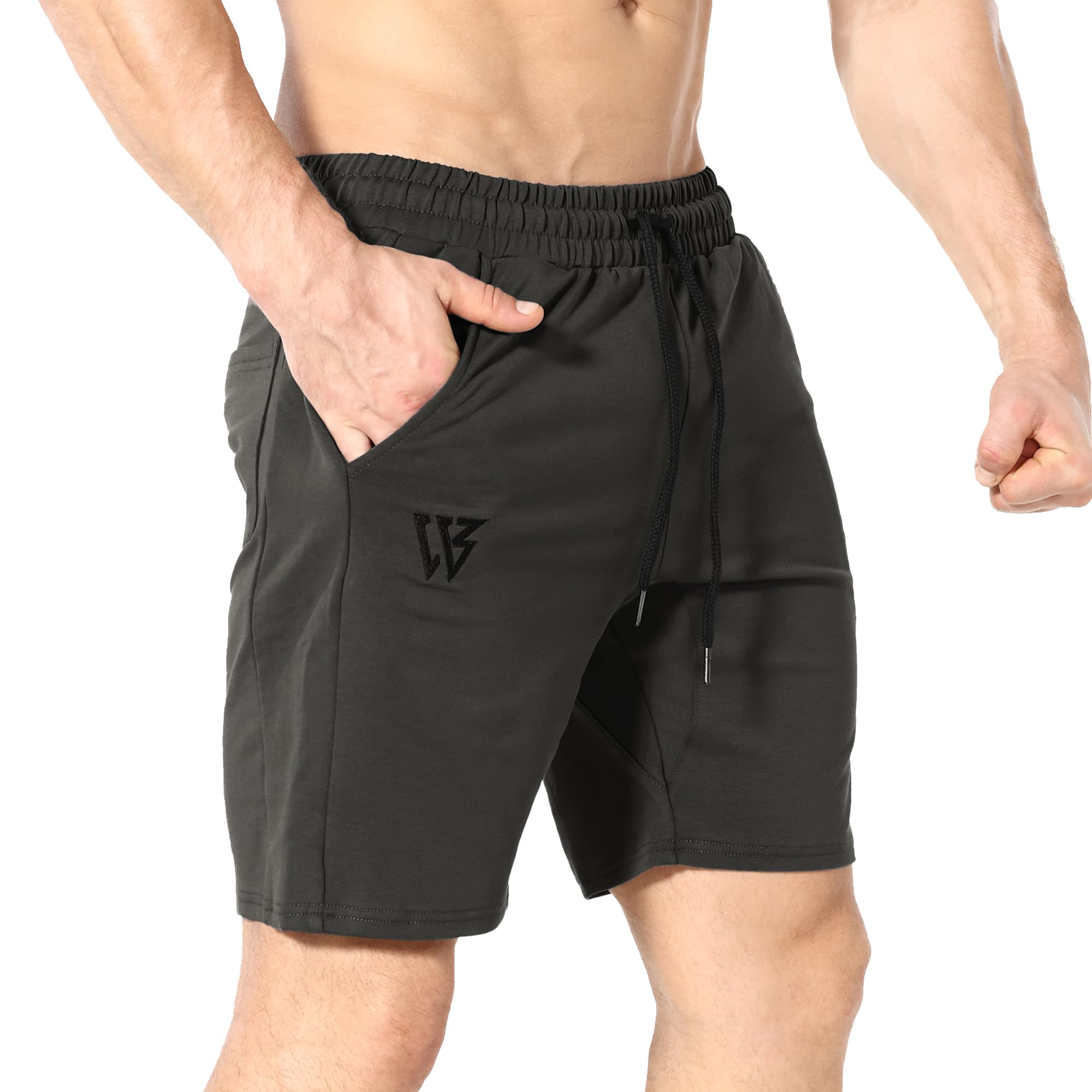 ZENWILL Men's Gym Running Shorts - Breathable Workout Athletic Bodybuilding Fitness Shorts with Zip Pockets for Training, Jogging & Outdoor Activities
