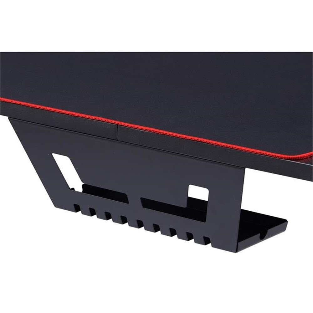 UrbanPro Modern Metal Gaming Desk with Built-in USB Outlets & Power Strip - Black Ergonomic Computer Desk for Home Office & Gaming Setup